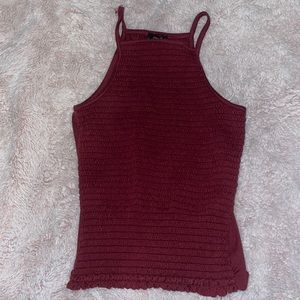 Maroon Ribbed Tank Rue21